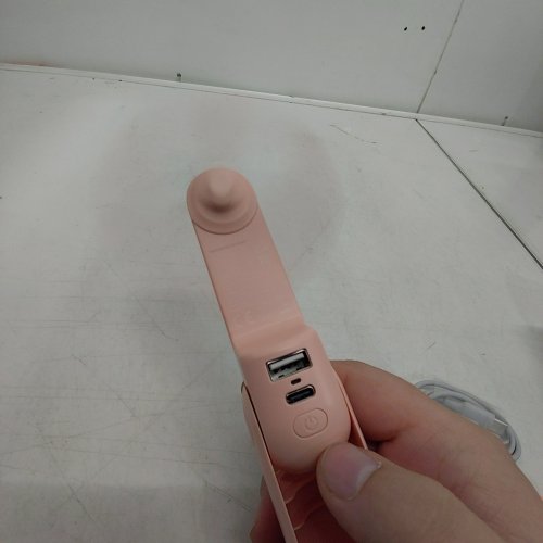 JISULIFE 3-IN-1 USB RECHARGABLE HANDHELD MINI PORTABLE FAN WITH POWER BANK AND FLASHLIGHT - PINK (MODEL:F8) image 2