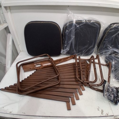 3PK COLAMY MID CENTURN MODERN PU LEATHER BAR STOOL - 17.5" X 21" X 36.4" - BLACK/BROWN (MODEL: BSM02) image 3