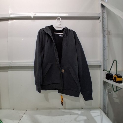 MENS CARHARTT RAIN DEFENDER LOOSE FIT MIDWEIGHT THERMAL LINED FULL ZIP SWEATER - LARGE - GREY (MODEL: TS4078-M) image 2
