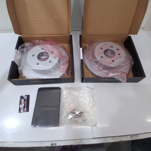 3pc POWERSTOP Z17 EVOLUTION PLUS CERAMIC BRAKE PADS AND SEMI-COATED ROTORS FOR VARIOUS NISSAN MODELS - SILVER (MODEL: SC7881) image 2