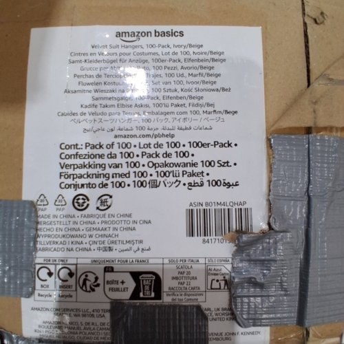 100PK AMAZON BASICS VELVET NON-SLIP SUIT CLOTHES HANGERS - BEIGE image 2