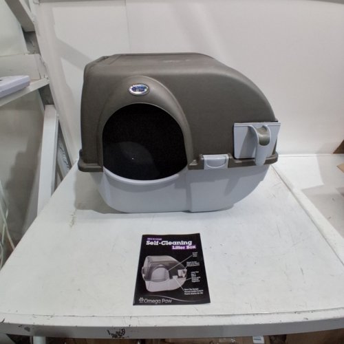 OMEGA PAW SELF-CLEANING LITTER BOX - GRAY image 2