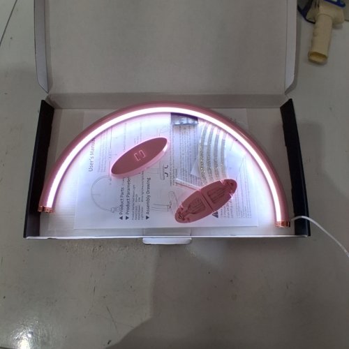 FOLDABLE LARGE HALF MOON LED NAIL/COSMETIC LIGHT - PINK image 2