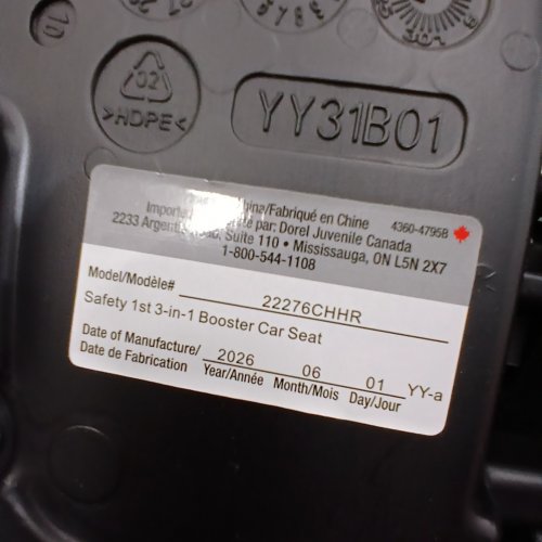 SAFETY 1ST 3-IN-1 HARNESS BOOSTER CAR SEAT - 100LB MAX - BLACK (MODEL: 22276CHHR) image 2