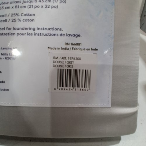 6PC SLUMBER CHILL COOLING SHEET SET - DOUBLE - GREY (MODEL: 1976200) image 4