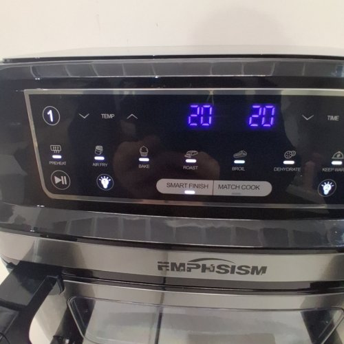 EMPHASISM DUAL BASKET DIGITAL AIR FRYER - 12 QT CAPACITY - BLACK/STAINLESS STEEL (MODEL: KDF-5512DBW) image 2