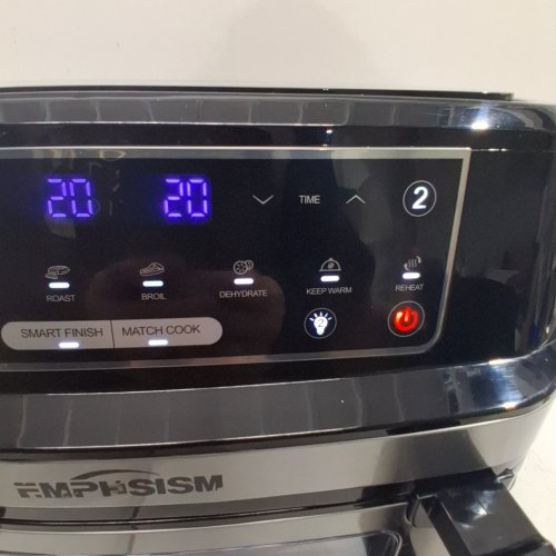 EMPHASISM DUAL BASKET DIGITAL AIR FRYER - 12 QT CAPACITY - BLACK/STAINLESS STEEL (MODEL: KDF-5512DBW) image 3