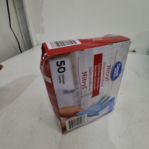 50PK GREAT VALUE NITRYL DISPOSABLE GLOVES - ONE SIZE FITS MOST - BLUE image 3