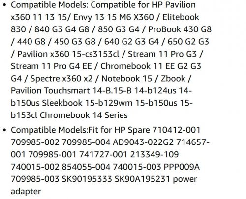 AC CHARGER FIT FOR HP - 65W - BLACK (MODEL: image 2