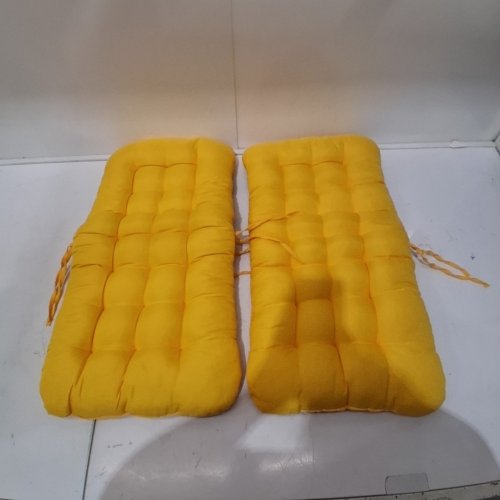 2PK SMALL CHAIR CUSHION WITH ELASTIC BAND - 24"X12" - YELLOW image 2