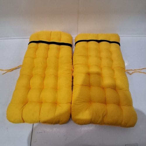 2PK SMALL CHAIR CUSHION WITH ELASTIC BAND - 24"X12" - YELLOW image 3