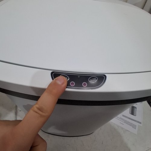 BESTOFFICE AUTOMATIC TOUCH FREE KITCHEN TRASH/GARBAGE CAN - 13 GALLONS - WHITE (MODEL: TC-1350R-WHITE) image 2