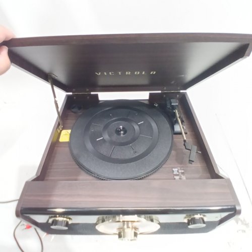 VICTROLA BLUETOOTH MUSIC CENTER - 120 V 60HZ 40W - BROWN / BLACK (MODEL: VTA-240B) image 5