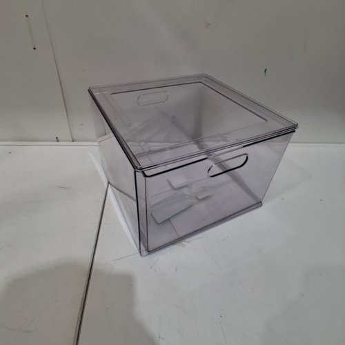 BRIGHTROOM ACRYLIC 1 SLIDE DRAWER STACKABLE STORAGE BIN - 12 9/16" X 12 3/16" X 8 3/4" - CLEAR image 2