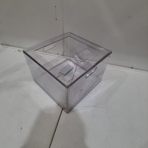 BRIGHTROOM ACRYLIC 1 SLIDE DRAWER STACKABLE STORAGE BIN - 12 9/16" X 12 3/16" X 8 3/4" - CLEAR image 3