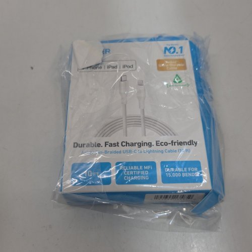 ANKER DURABLE BIO-BRAIDED USB-C TO LIGHTNING FAST CHARGING CABLE - 10FT - WHITE (MODEL: A80B7) image 3
