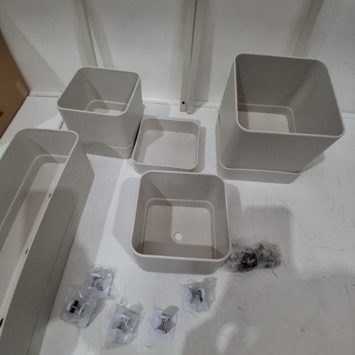 UMBRA CUBIKO WALL PLANTER WITH 4 LIGHTWEIGHT AND DURABLE POTS - OFF-WHITE/GREY - (MODEL: 1018767-1313) image 3