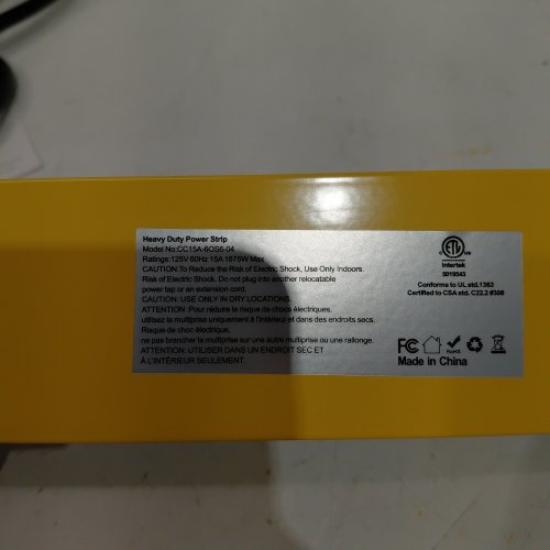 HEAVY DUTY POWER STRIP WITH INDIVIDUAL SWITCHES - 15A - YELLOW image 2