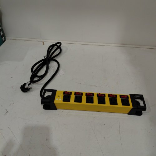 HEAVY DUTY POWER STRIP WITH INDIVIDUAL SWITCHES - 15A - YELLOW image 3