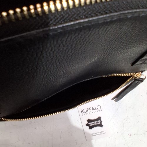 BUFFALO DAVID BITTON LEATHER TOTE SHOULDER BAG - BLACK (MODEL: 2012486) image 4