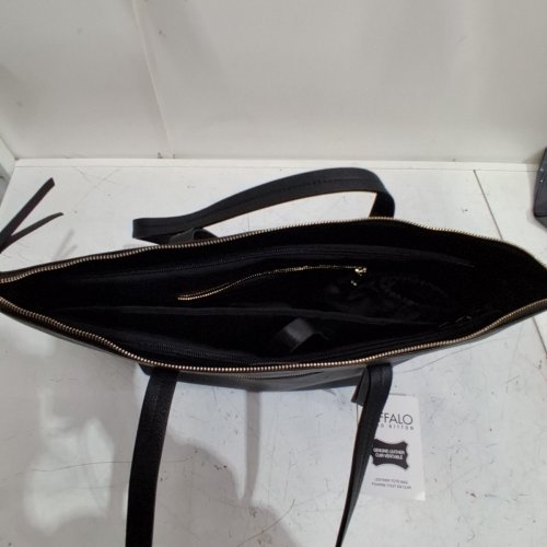 BUFFALO DAVID BITTON LEATHER TOTE SHOULDER BAG - BLACK (MODEL: 2012486) image 5