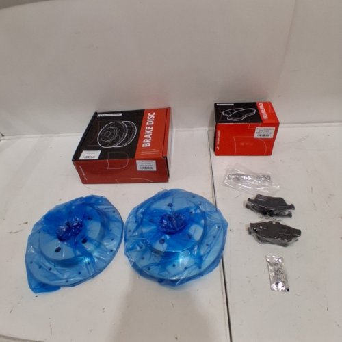 A-PREMIUM 10.43" REAR SOLID DISC BRAKE ROTORS AND CERAMIC PADS KIT - COMPATIBLE WITH SELECT MAZDA MODELS 2005-2013 (MODEL: BRS313651/BPD10950) image 2