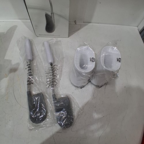 2PK JOSEPH JOSEPH FLEX LITE SILICONE TOILET BRUSH WITH SLIMLINE HOLDER SET - WHITE (MODEL: 1796144) image 2