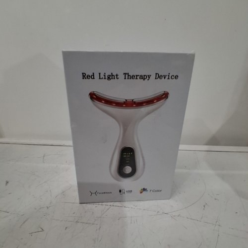 7 COLOR FACIAL AND NECK MASSAGER- 113°F HEAT, VIBRATION, CLEANSING FUNCTION - WHITE image 2