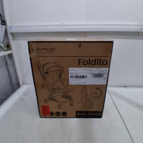 GROMAST FOLDITO ULTRA COMPACT & LIGHTWEIGHT FOLDING BABY STROLLER - GREY (MODEL: F2-CA) image 9