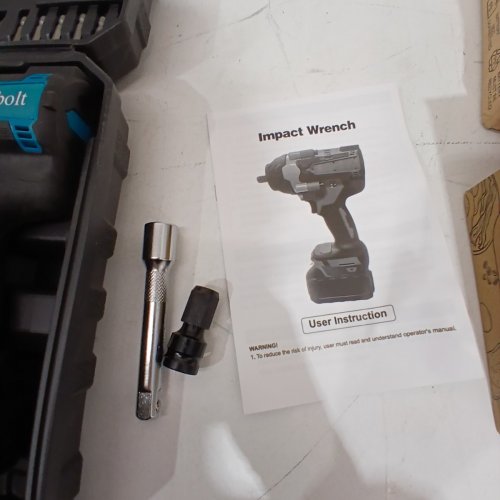 P-KOYEBOLT CORDLESS HIGH TORQUE IMPACT WRENCH KIT WITH 2 BATTERIES- 21 V, 2300 RPM - TEAL AND BLACK image 5