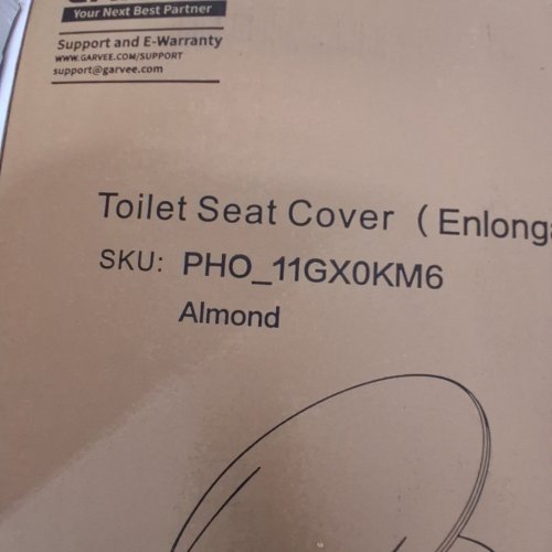 GARVEE ELONGATED SLOW CLOSE PLASTIC TOILET SEAT - 18.5" - ALMOND (MODEL: PHO_11GX0KM6) image 2
