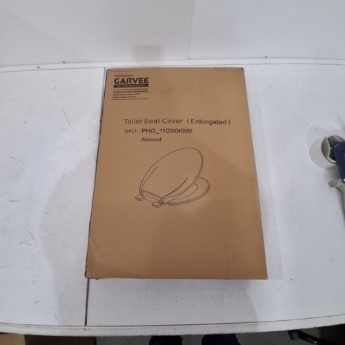 GARVEE ELONGATED SLOW CLOSE PLASTIC TOILET SEAT - 18.5" - ALMOND (MODEL: PHO_11GX0KM6) image 4