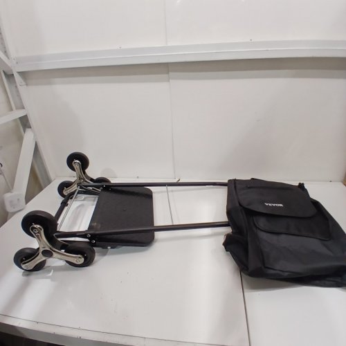 VEVOR FOLDING STAIR CLIMBING GROCERY SHOPPING CART TROLLEY WITH ATTACHABLE BAG - 36L STORAGE, 110LB MAX - BLACK - (MODEL: 2028B) image 2