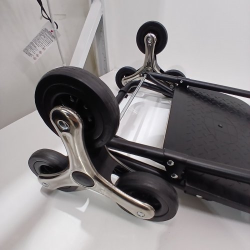 VEVOR FOLDING STAIR CLIMBING GROCERY SHOPPING CART TROLLEY WITH ATTACHABLE BAG - 36L STORAGE, 110LB MAX - BLACK - (MODEL: 2028B) image 3
