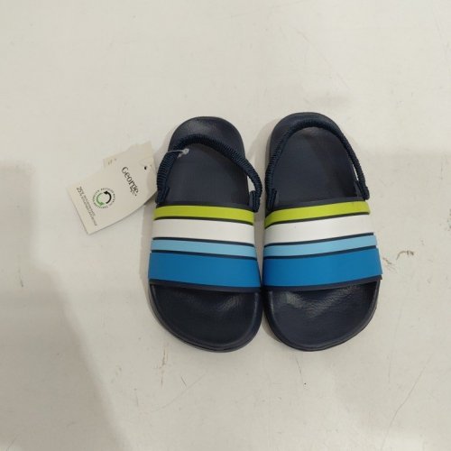 BOYS' GEORGE TODDLER POOL SLIDE SANDALS - 9-10 - NAVY BLUE/LIME/WHITE (STYLE: 74STRIPEM26) image 3