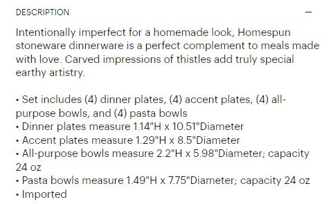 16PC LENOX HOMESPUN DINNERWARE SET - WHITE (MODEL: 898636) image 2