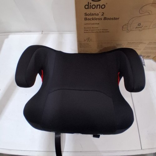 DIONO SOLANA 2 LATCH BACKLESS BOOSTER CAR SEAT WITH CUPHOLDERS AND REMOVABLE WASHABLE COVER - FOR KIDS 40-120LBS - CHARCOAL BLACK (MODEL: 32100-NA-01) image 4