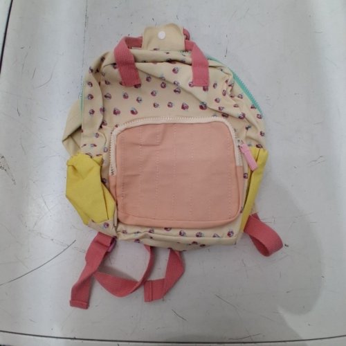 GIRLS STARWBERRY PRINTED SCHOOL BACKPACK - 12" - MULTICOLOR image 2