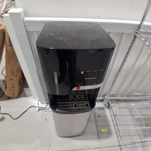 FRIGIDAIRE WATER COOLER/DISPENSER WITH CUP STORAGE 2 TEMPERATURE BOTTOM LOADING STAINLESS STEEL WATER DISPENSER - 42.5" X 13" X 13.5" - BLACK/SILVER/GREY (MODEL: EFWC900) image 4