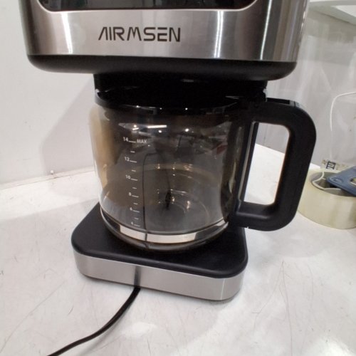 AIRMSEN PROGRAMMABLE DRIP COFFEE MAKER WITH TOUCHSCREEN - 14-CUP - 73OZ TANK - BLACK/STAINLESS STEEL (MODEL: ‎HR-CM306) image 5