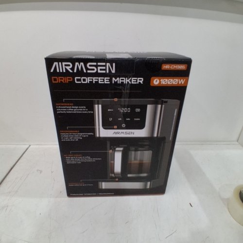 AIRMSEN PROGRAMMABLE DRIP COFFEE MAKER WITH TOUCHSCREEN - 14-CUP - 73OZ TANK - BLACK/STAINLESS STEEL (MODEL: ‎HR-CM306) image 6