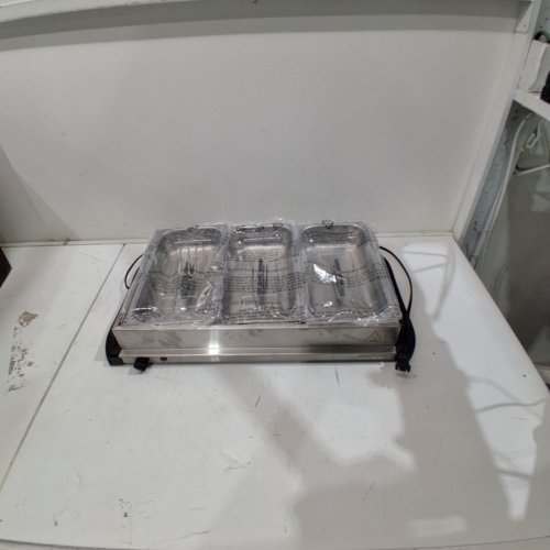 PROCTOR SILEX ADJUSTABLE HEAT BUFFET SERVER & FOOD WARMER WITH 3 OVEN-SAFE DISHES - 2.5QT /EACH- SILVER (MODEL : 34300RG) image 3