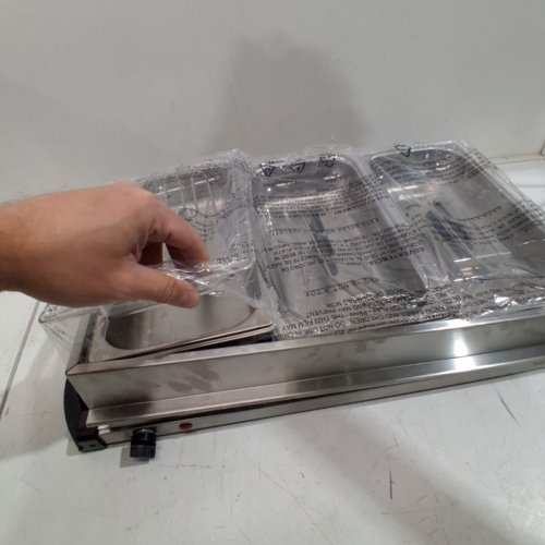 PROCTOR SILEX ADJUSTABLE HEAT BUFFET SERVER & FOOD WARMER WITH 3 OVEN-SAFE DISHES - 2.5QT /EACH- SILVER (MODEL : 34300RG) image 4