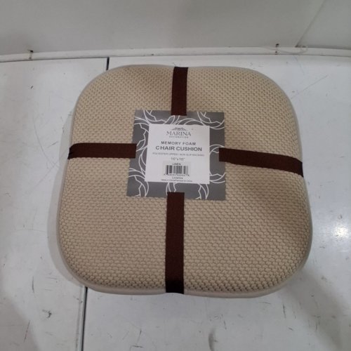 2PK MARINA DECORATION NON-SLIP CHAIR CUSHIONS - 16"X16" - BEIGE LINEN (MODEL: CA58554) image 3