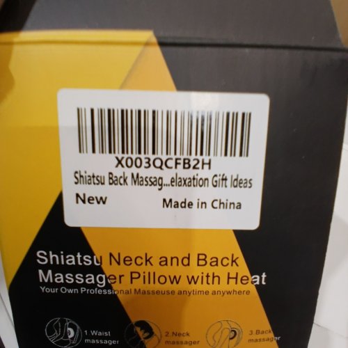 RECHARGEABLE SHIATSU BACK & NECK MASSAGER PILLOW - BLACK image 2