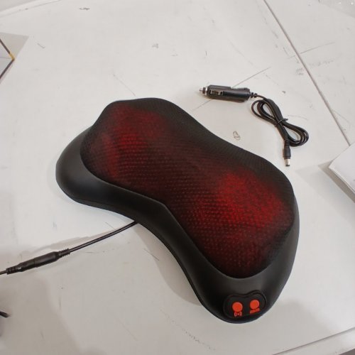 RECHARGEABLE SHIATSU BACK & NECK MASSAGER PILLOW - BLACK image 4