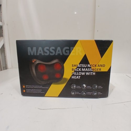 RECHARGEABLE SHIATSU BACK & NECK MASSAGER PILLOW - BLACK image 5