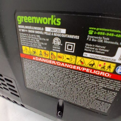 GREENWORKS **TOOL ONLY** PRO BRUSHLESS CORDLESS MOTOR SNOW SHOVEL- 80 V MAX POWER - 12" - GREEN (MODEL: GLSS80000/2601202) image 2