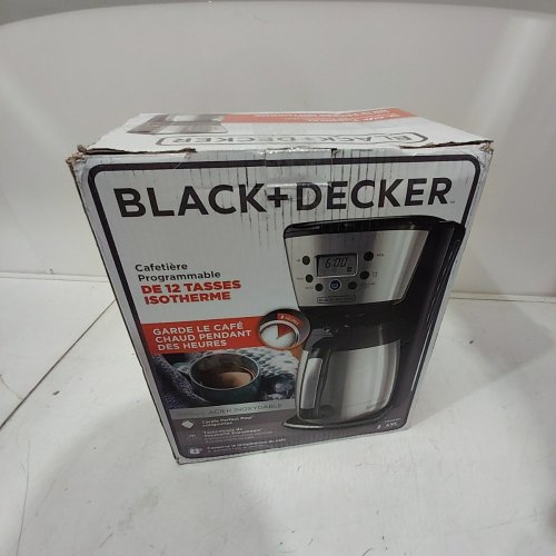 BLACK + DECKER PROGRAMMABLE DIGITAL COFFEE MAKER - 12 CUP THERMAL CARAFE - BLACK/STAINLESS STEEL (MODEL: CM2036SC) image 4