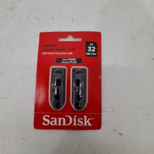 2PK SANDISK CRUZER GLIDE 3.0 USB FLASH DRIVES - 32GB EACH, USB 3.0 - BLACK (MODEL: SDCZ60-032G-CW4TW) image 3